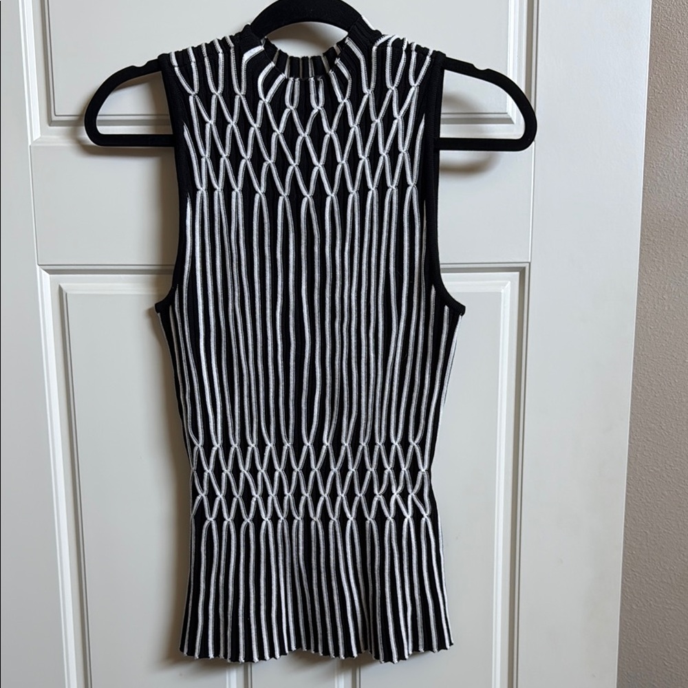 White House Black Market Geometric Knit Tank Top